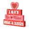 Glitzhome&#xAE; 11.25&#x22;Lighted Valentine&#x27;s Wooden Block Table Sign